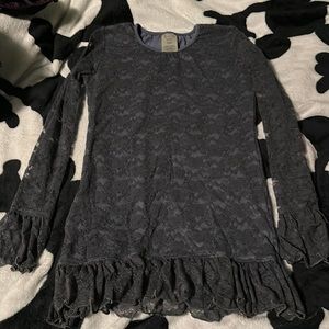 Persnickety gray lace  slip dress long sleeve